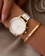 Crystal Heart Bangle (Gold)