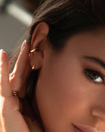 Sterling Silver Geometric Huggie Hoops (Gold)