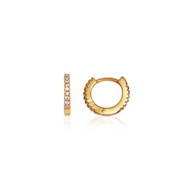 Moon and Back Star Huggie Earring Set (Gold)
