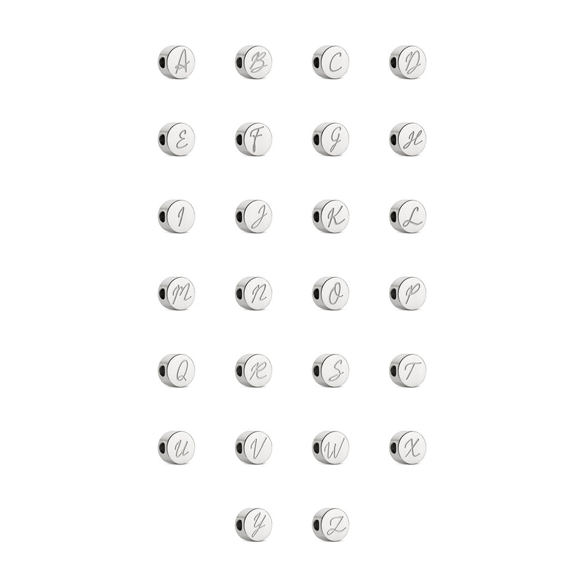 Script Initial Bracelet Charm (Silver)