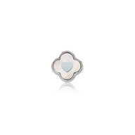Pearl Clover Charms (Silver) - Heart