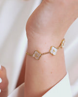 Clover Custom Name Bracelet (Gold)