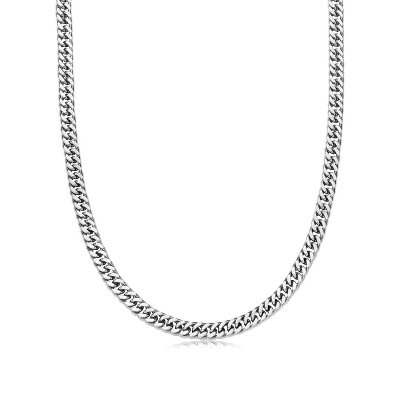 Curb Chain Necklace 16 in (Silver)