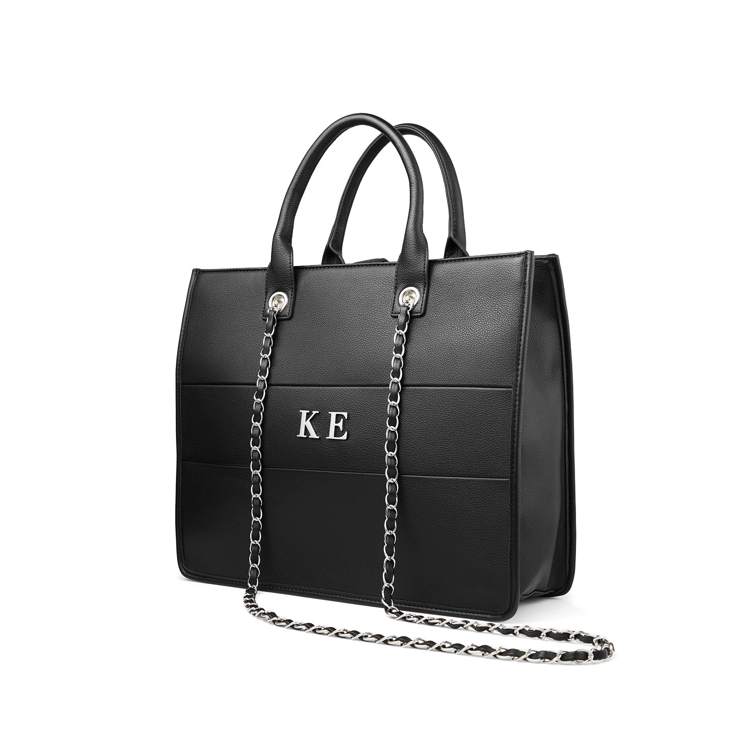 Black Silver Icon City Tote Bag