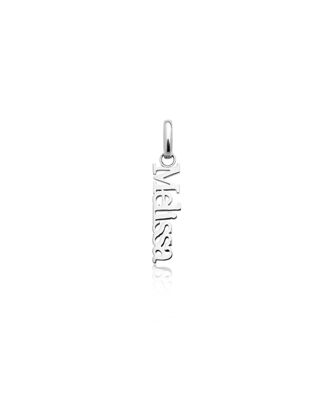 Editorial Vertical Name Pendant (Silver)