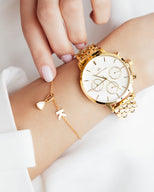 Birthstone & Little Luxe Letter Bracelet (Gold)