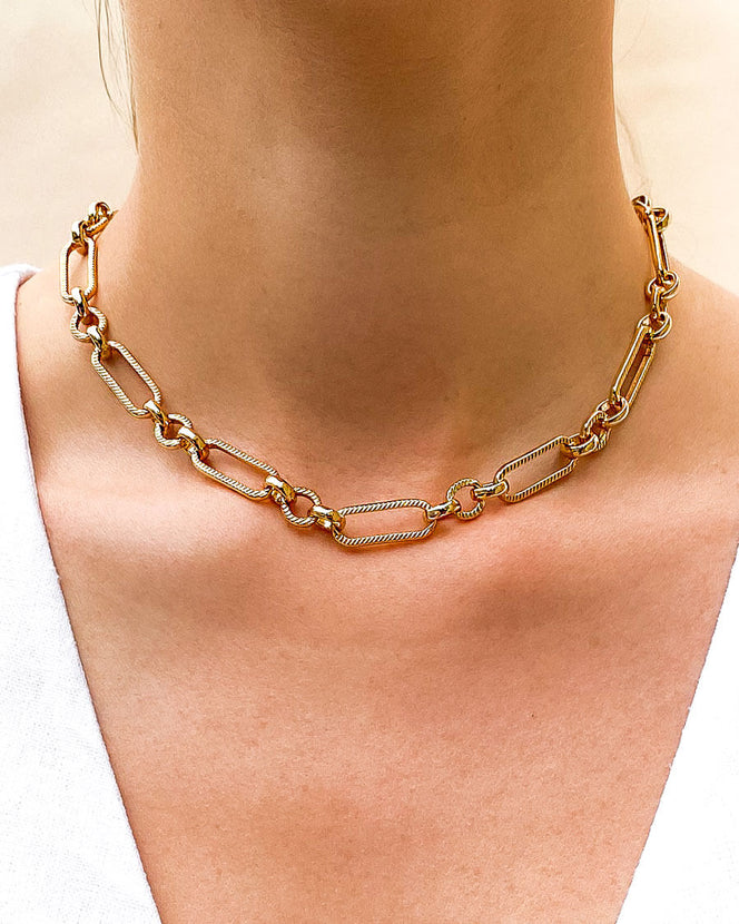 Figaro Chain Necklace (Gold)