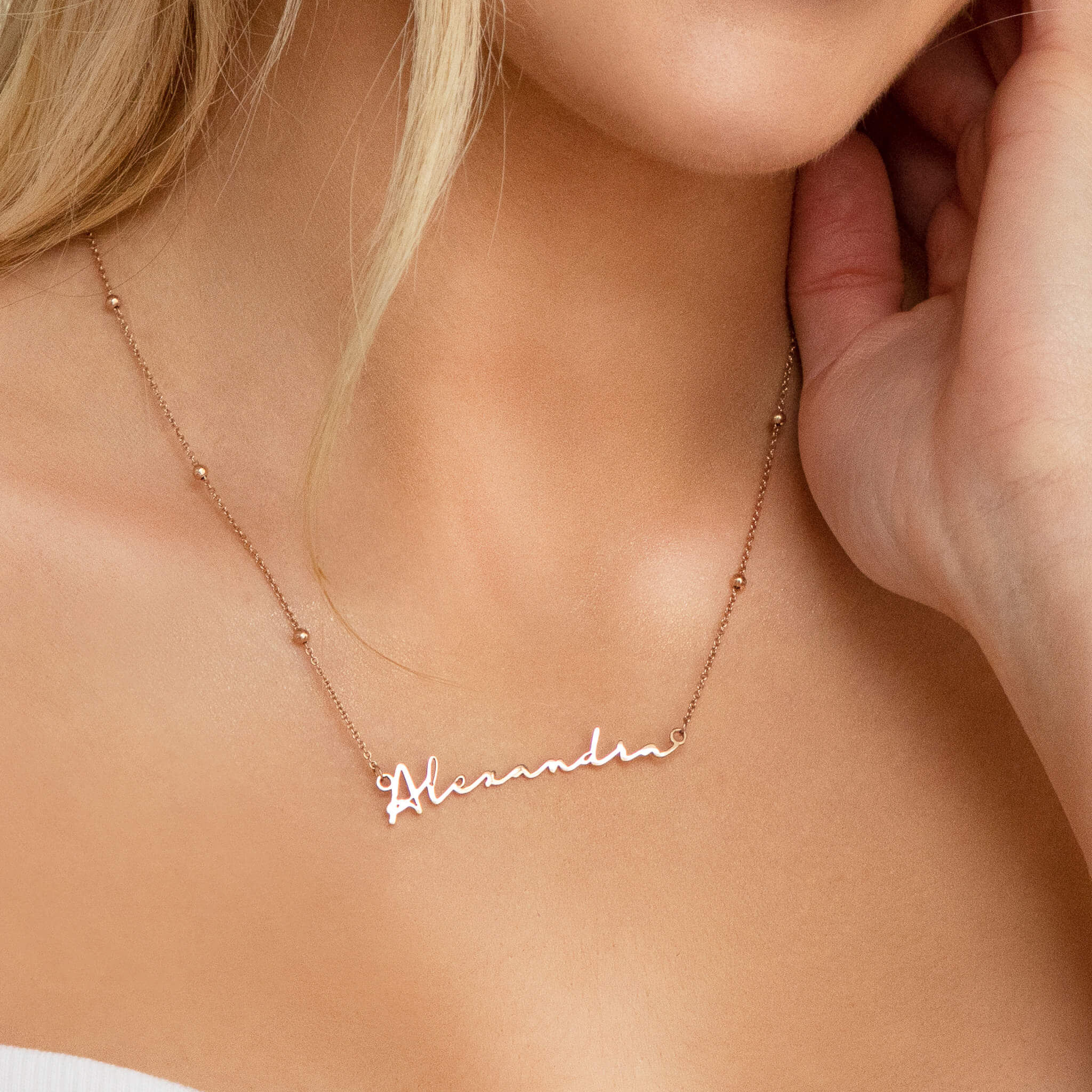 Signature Name Necklace - Rose Gold