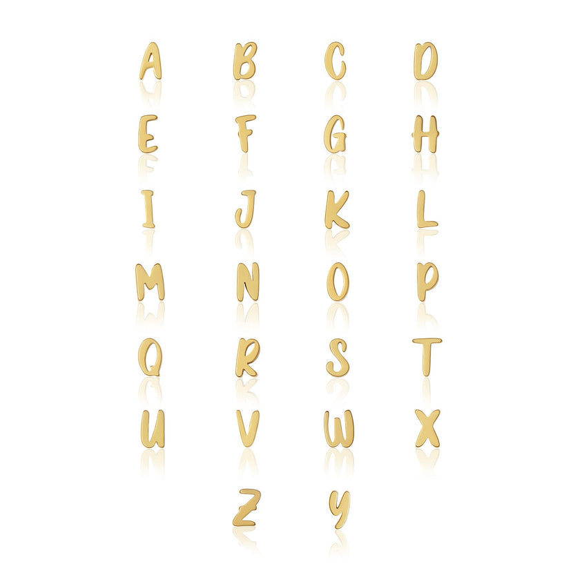 Fixed Charm - Handwritten Initial Charm (Gold)