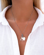 Personalized Initial & Birthstone Necklace (Silver)