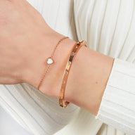 Mini Heart Birthstone Bracelet (Rose Gold)