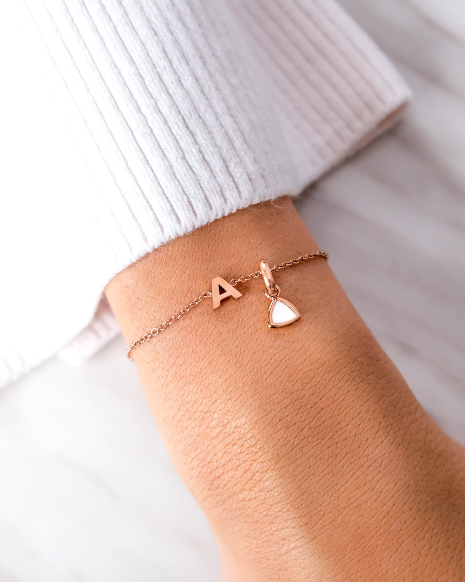 Initial Bracelet - Rose Gold