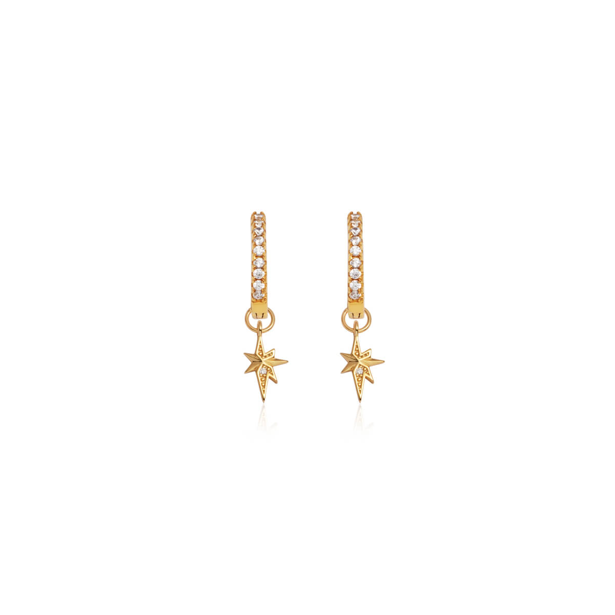 Lil Bit Of Gold VINTAGE GOLD 8cmシングル 6点 Small gold hoop earrings with multicolor crystals