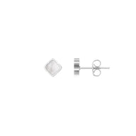 Mini Pearl Clover Stud Earrings (Silver)