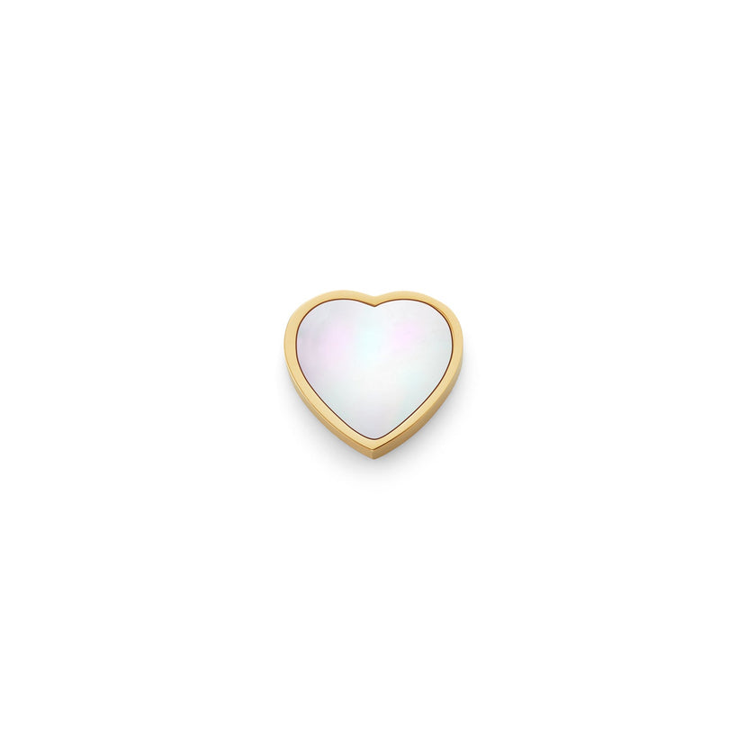 Pearl Heart Charms (Gold) - Plain