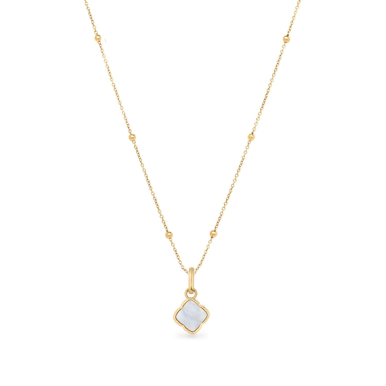 Pearl Clover Necklace Gold