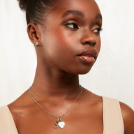 Personalized Initial & Birthstone Necklace (Silver)