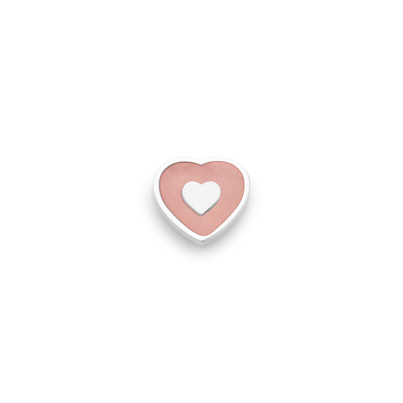 Rose Quartz Heart Charms (Silver) - Heart
