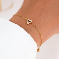 Stories Doodle Heart Bracelet & Necklace Set (Gold)