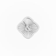 Rosette Textured Clover Charms (Silver) - &