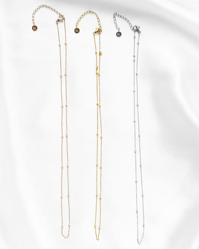 Sphere Chain Necklace 16 in (Silver)