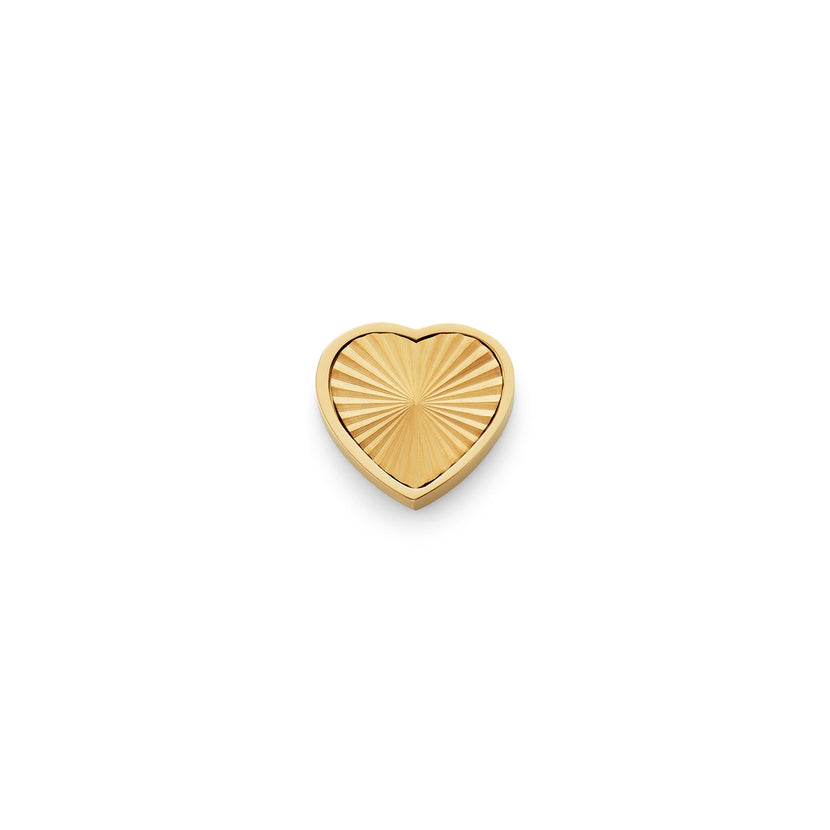 Textured Heart Charms (Gold) - Plain