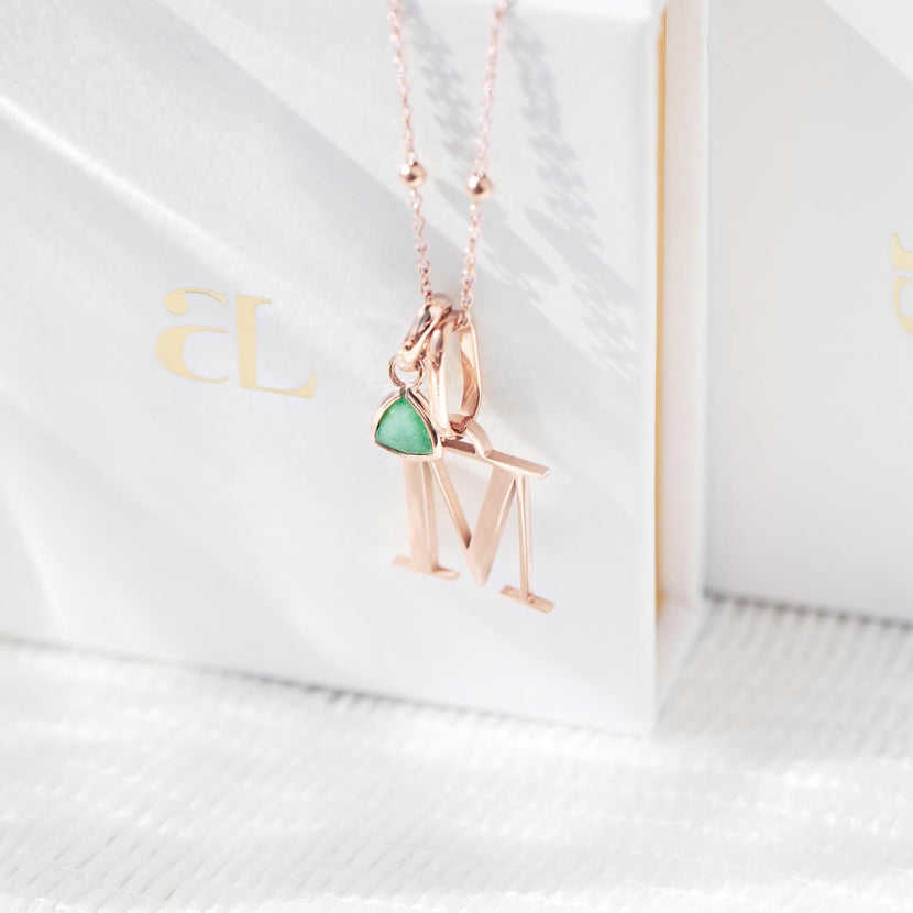 Droplet Birthstone Pendant (Rose Gold)