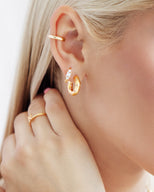 Starburst Huggie Hoop Earrings (Gold)