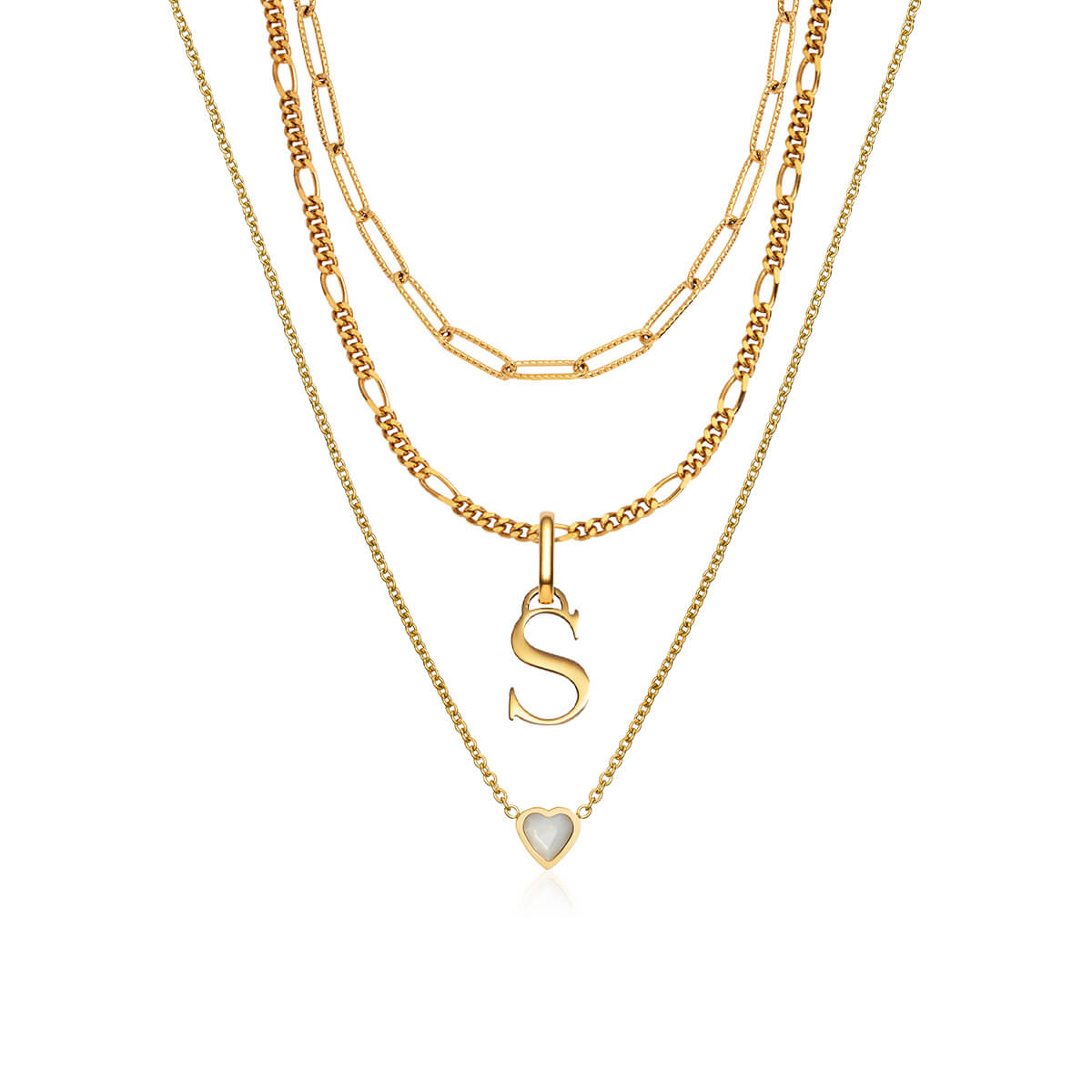 Personalised Initial & Birthstone Necklace Layering Set – EDGE of