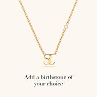 Mini Double Initial Necklace (Gold)