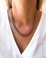 Curb Chain Necklace 16 in (Rose Gold)
