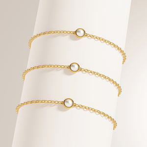 Mini Pearl Bracelet Bridesmaid Gift Set (Gold)