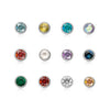 Round Birthstone Pendant (Silver)