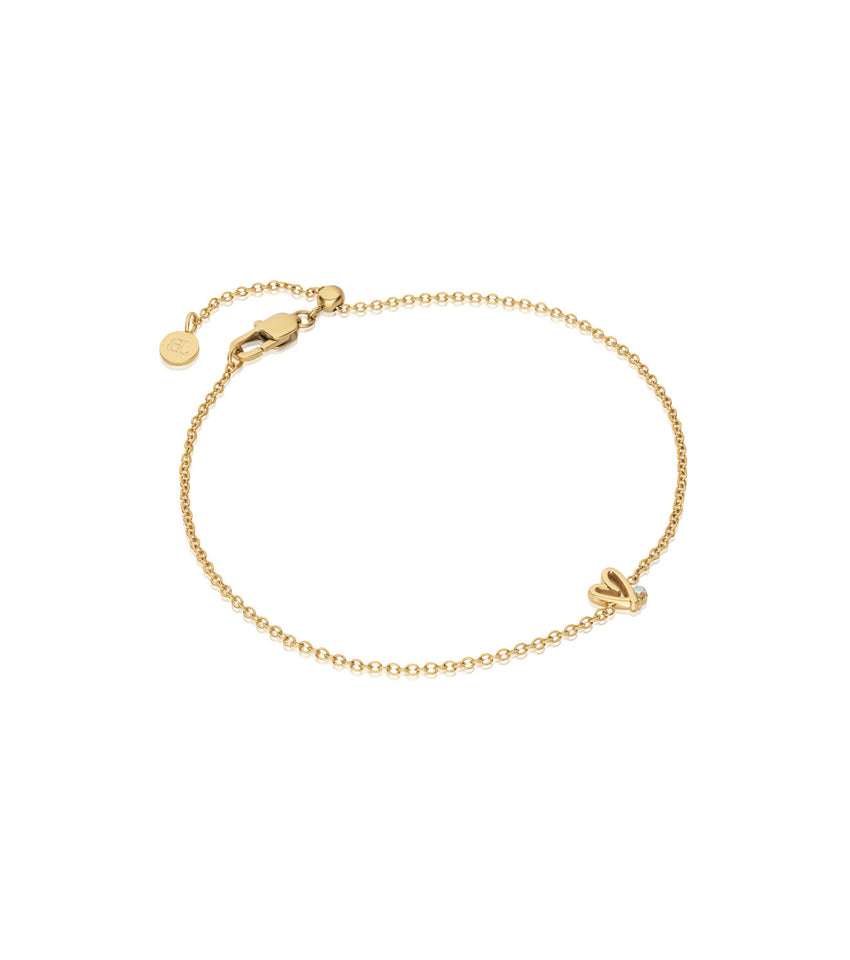 Stories Doodle Heart  Bracelet (Gold)