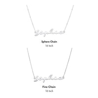 Sterling Silver Signature Name Necklace (Silver)