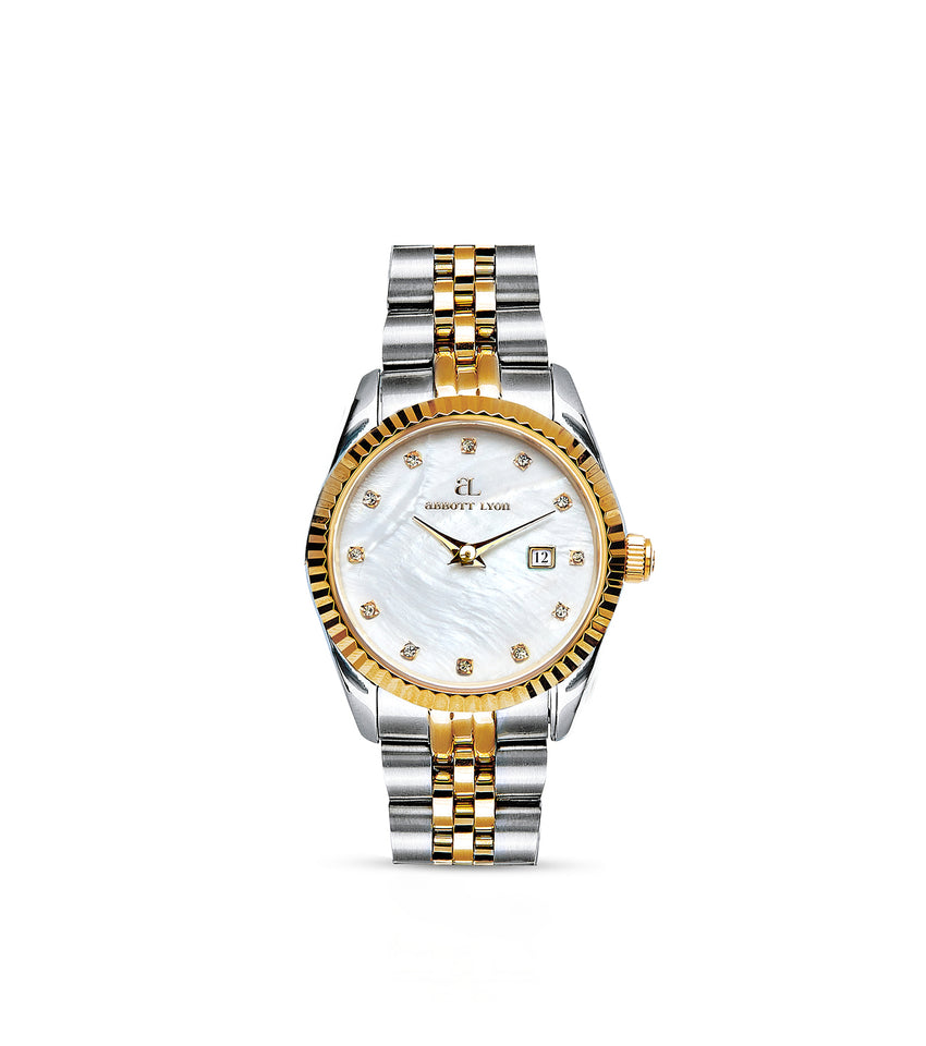 Mini Two Tone Pearl Link Belgravia 30 Watch