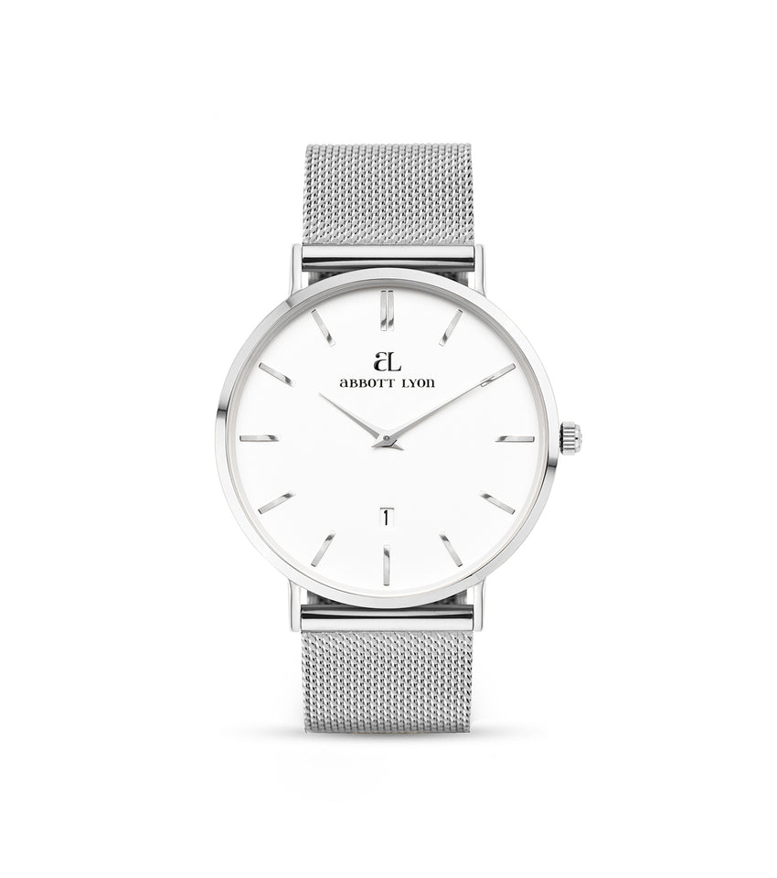 Silver Chain White Kensington 40 Watch