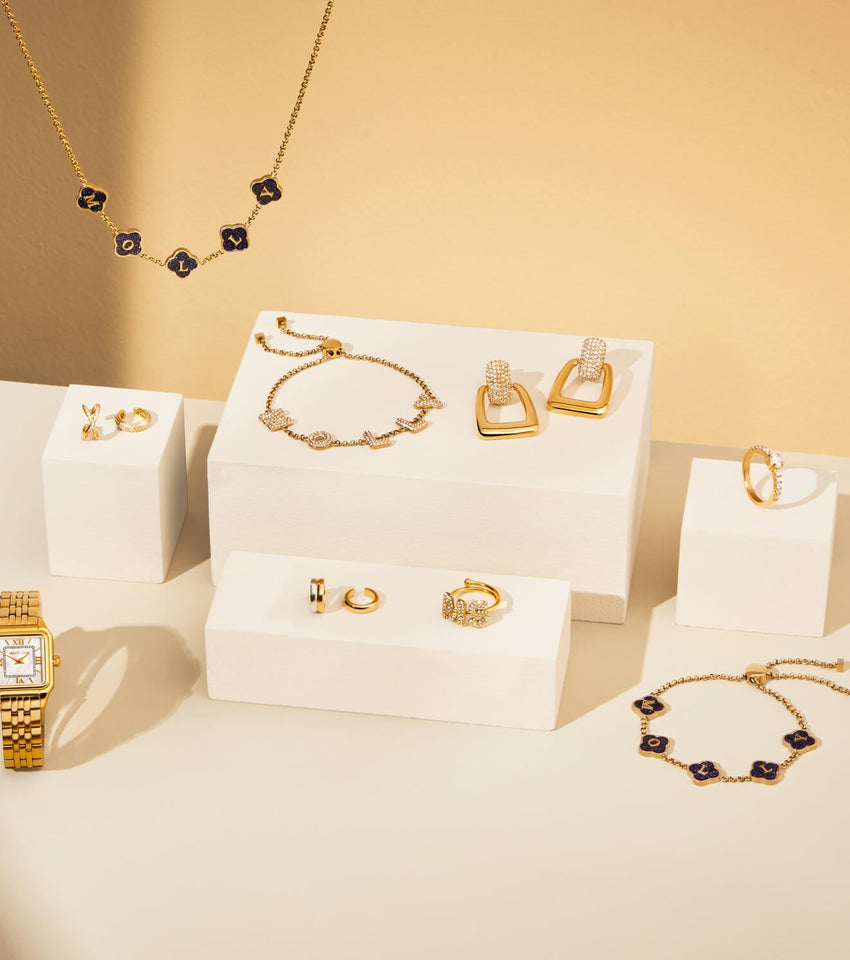 Spotlight Two Tone Ear Cuff Stack (Gold/Silver)
