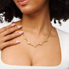 Textured Clover Custom Name Necklace (Gold)
