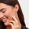 Moon and Back Moon Huggie Earring Set (Silver)
