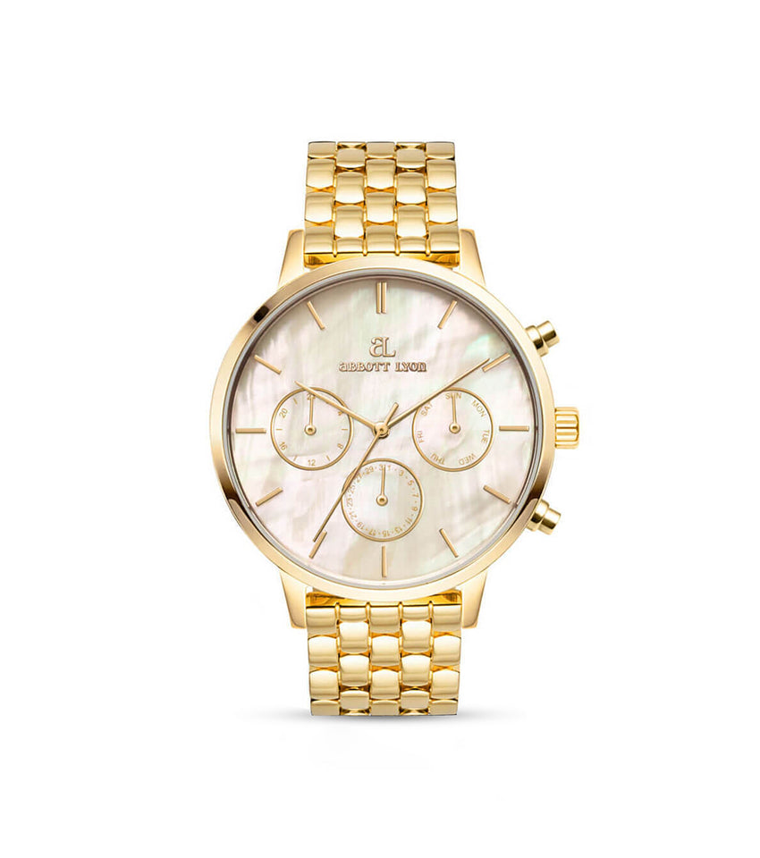 Gold Pearl Link Nueva 40 Watch