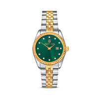 Mini Two Tone Emerald Link Belgravia 30 Watch