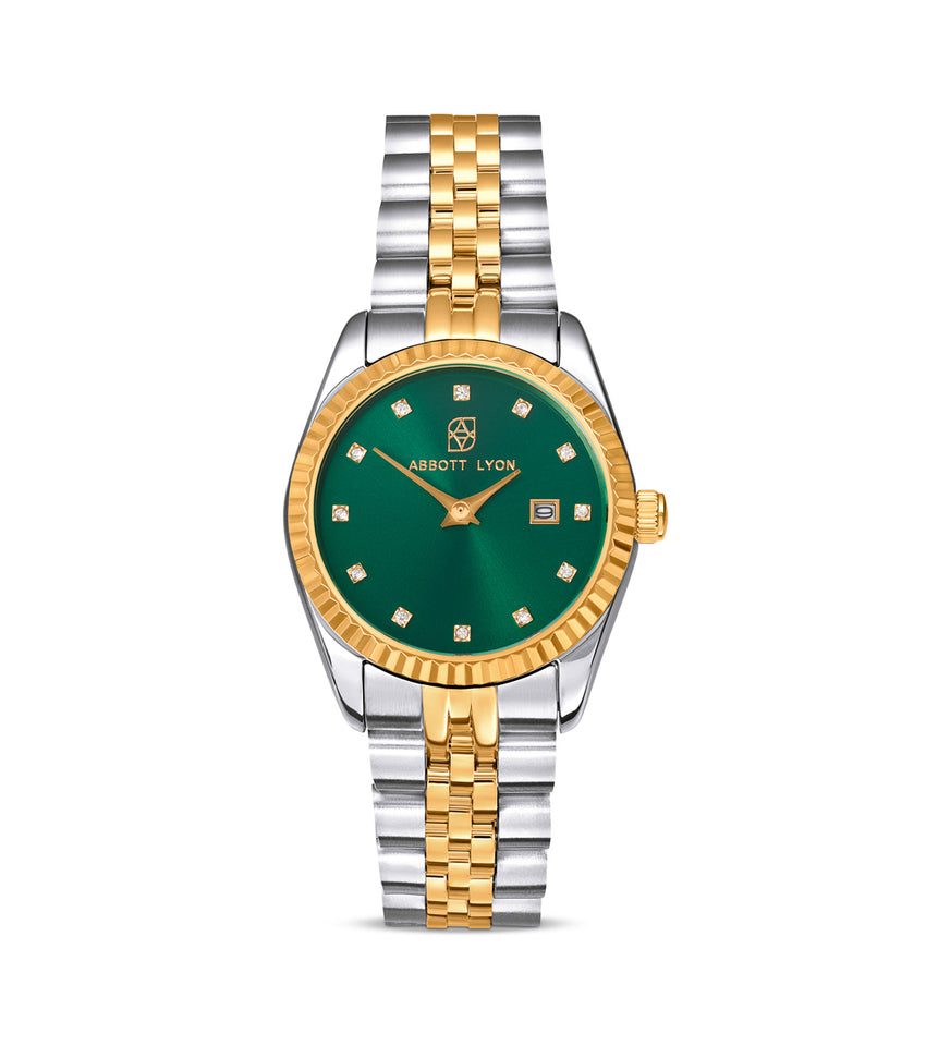 Mini Two Tone Emerald Link Belgravia 30 Watch