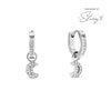 Moon and Back Moon Huggie Hoop Earrings (Silver)