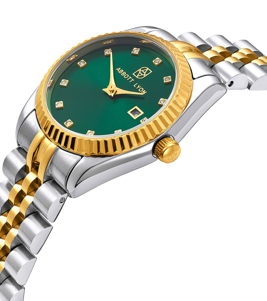 Mini Two Tone Emerald Link Belgravia 30 Watch