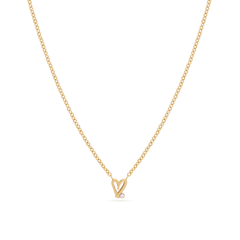 Stories Doodle Heart Necklace (Gold)