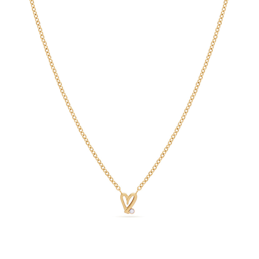 Stories Doodle Heart Necklace (Gold)
