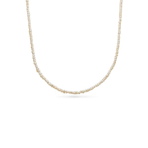 Layering Mini Pearl Beaded Chain Necklace (Silver)