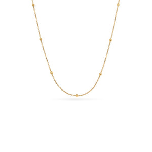 Layering Sphere Chain Necklace 14-16 in (Gold)