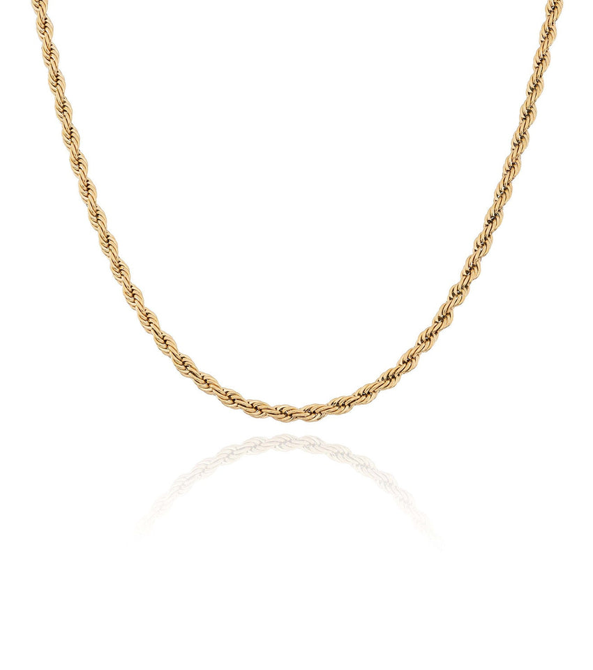 Small Rope Chain Necklace (Gold)